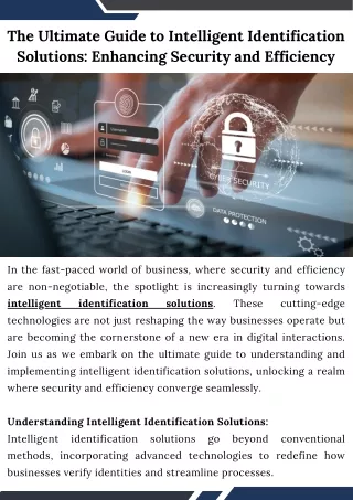 The Ultimate Guide to Intelligent Identification Solutions Enhancing Security and Efficiency