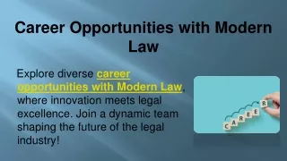 Career Opportunities with Modern Law