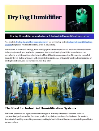 dry fog humidifier dry fog humidifier