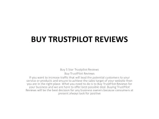 BUY TRUSTPILOT REVIEWS