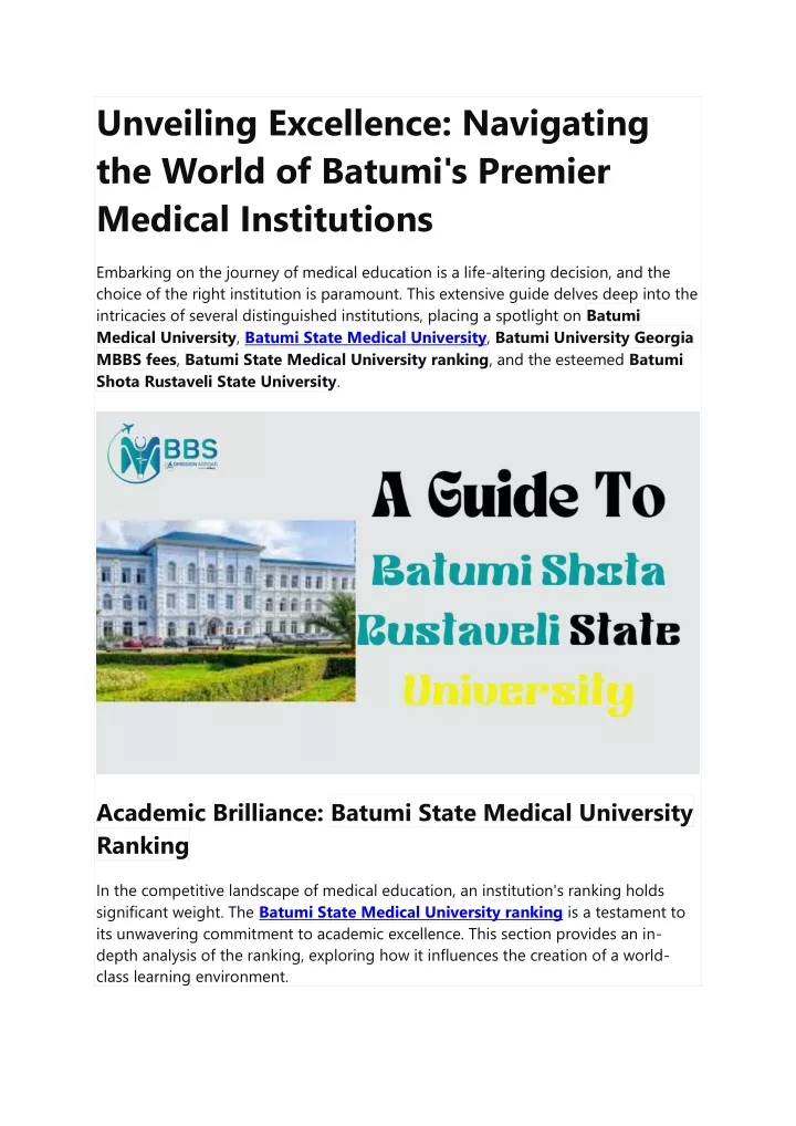 PPT - Batumi Medical Institutions Unveiled: Your Complete Guide To ...