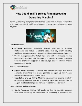 how could an it services firm improve