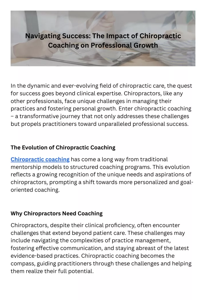 navigating success the impact of chiropractic