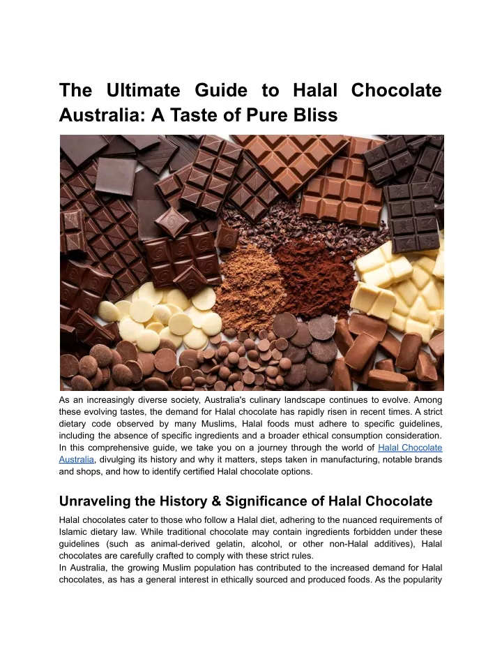 PPT - The Ultimate Guide To Halal Chocolate In Australia- A Taste Of ...