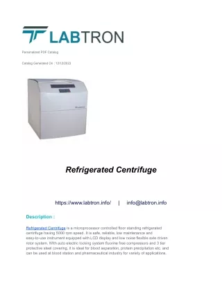 Refrigerated Centrifuge