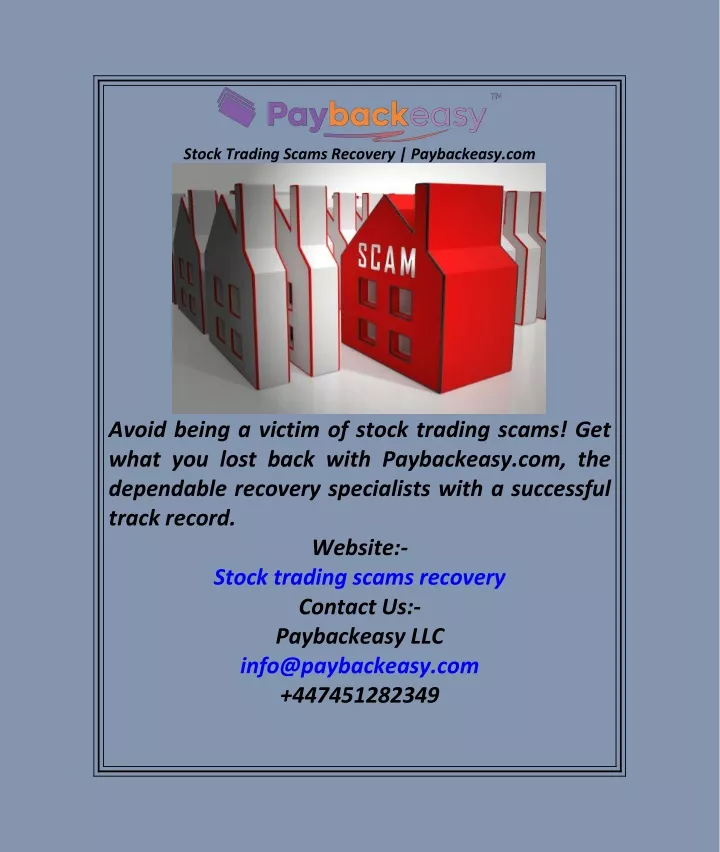 stock trading scams recovery paybackeasy com