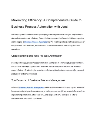 Maximizing Efficiency_ A Comprehensive Guide to Business Process Automation with Jensi