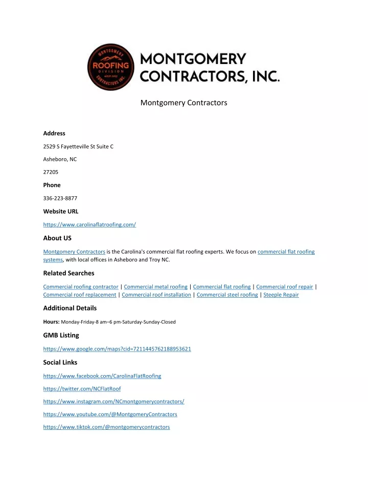 montgomery contractors