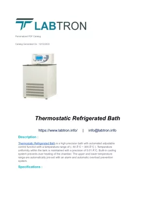Thermostatic Refrigerated Bath