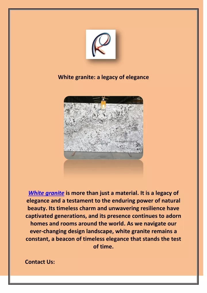 white granite a legacy of elegance