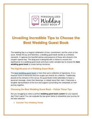 The Best Wedding Guest Book