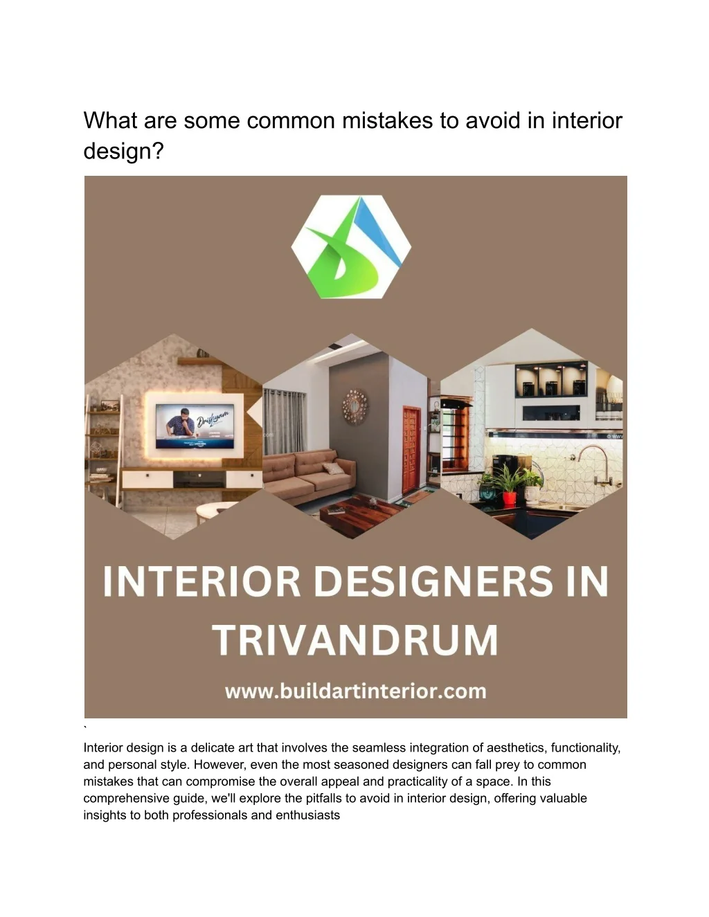 PPT - What are some common mistakes to avoid in interior design ...