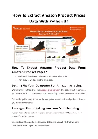 How To Extract Amazon Product Prices Data With Python 3