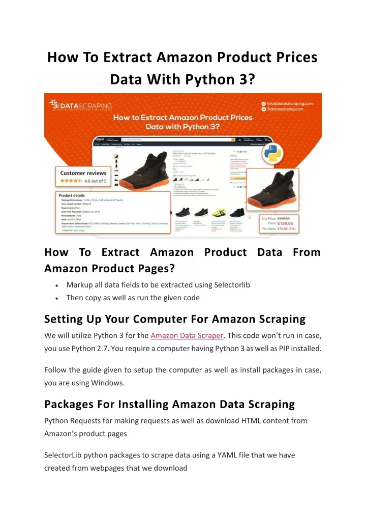 how to extract amazon product prices data with