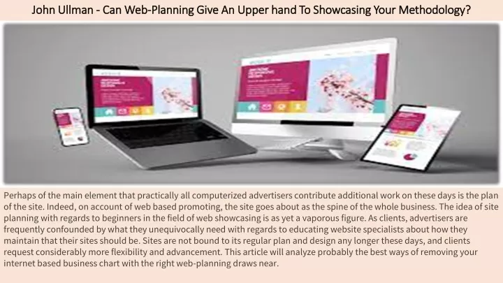 john ullman can web planning give an upper hand to showcasing your methodology