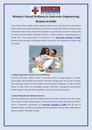 Women's Sexual Wellness in Ayurveda Empowering Women in Delhi