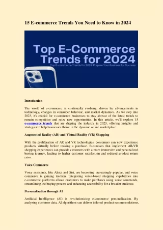 E-commerce Trends You Need to Know in 2024