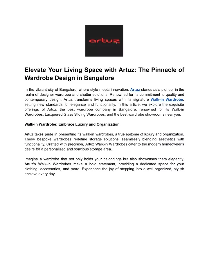 elevate your living space with artuz the pinnacle