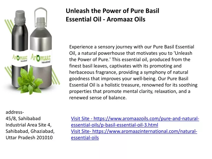 unleash the power of pure basil essential
