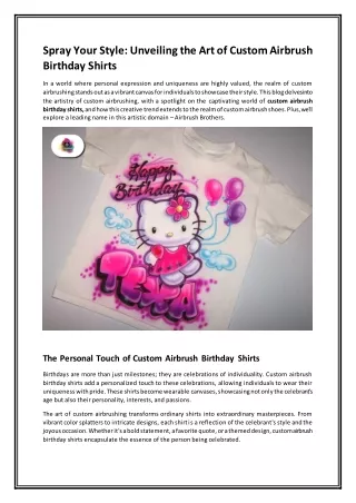 Spray Your Style Unveiling the Art of Custom Airbrush Birthday Shirts