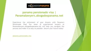 panama pensionado visa Panamalawyers.abogadospanama.net