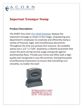 Important Xstamper Stamp - Acorn Sales
