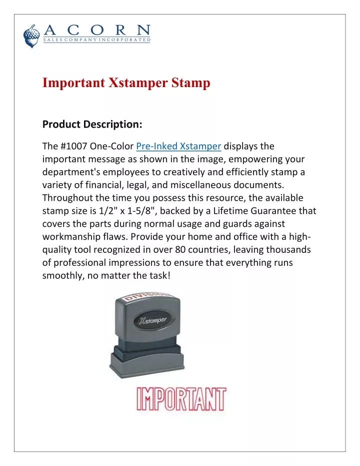important xstamper stamp