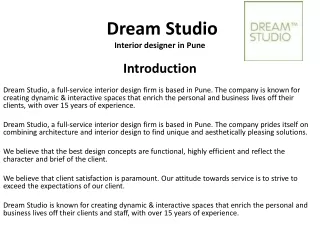 dream studio interior designer ppt