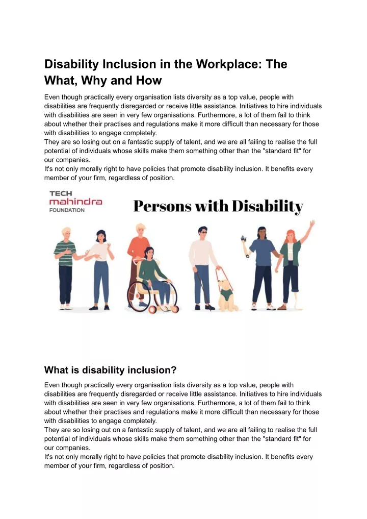 disability inclusion in the workplace the what