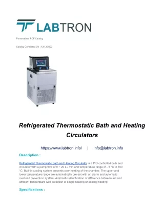 Refrigerated Thermostatic Bath and Heating Circulators