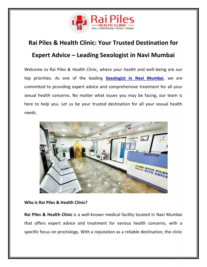 rai piles health clinic your trusted destination