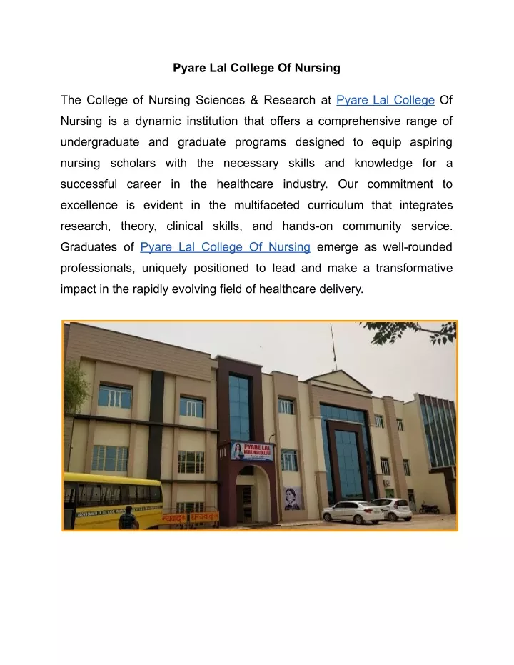 pyare lal college of nursing