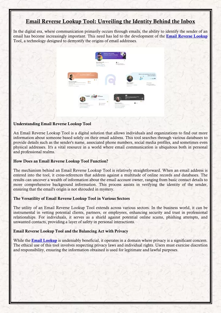 email reverse lookup tool unveiling the identity