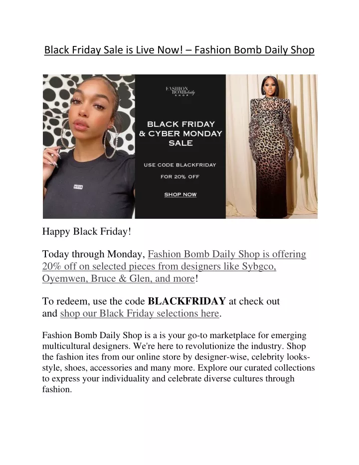 black friday sale is live now fashion bomb daily