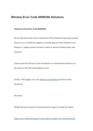 window error code 800f020b solutions