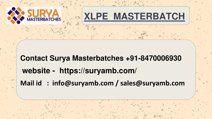 xlpe masterbatch