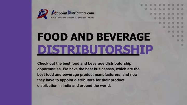 food and beverage distributorsh ip