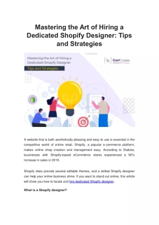 Hire the Best Shopify Designer: Top Tips and Tricks