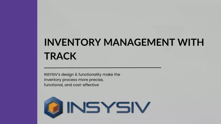 inventory management with track