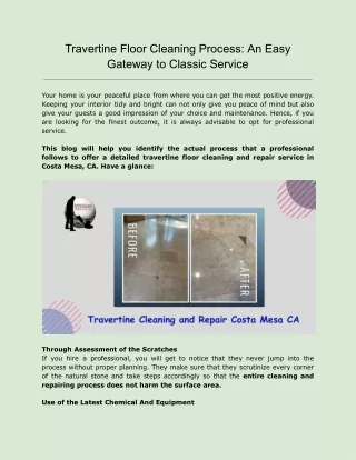 Travertine Floor Cleaning Process An Easy Gateway to Classic Service