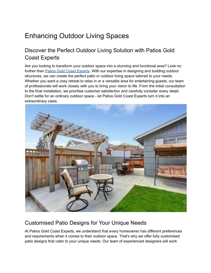 enhancing outdoor living spaces