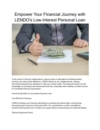 Small amount personal loan