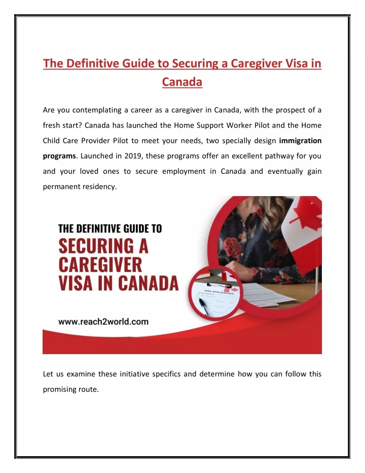 the definitive guide to securing a caregiver visa