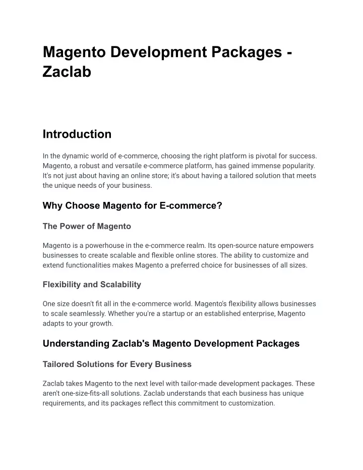 magento development packages zaclab