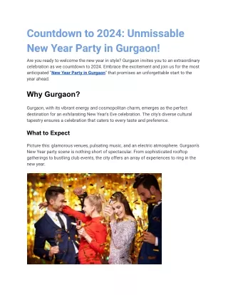 countdown to 2024 unmissable new year party