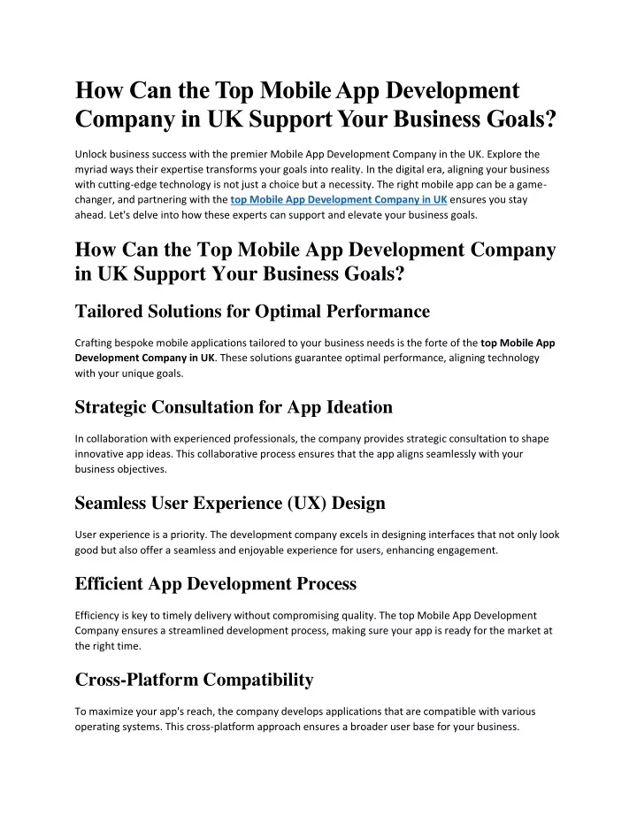 how can the top mobile app development company