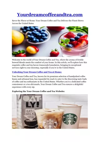 yourdreamcoffeeandtea com