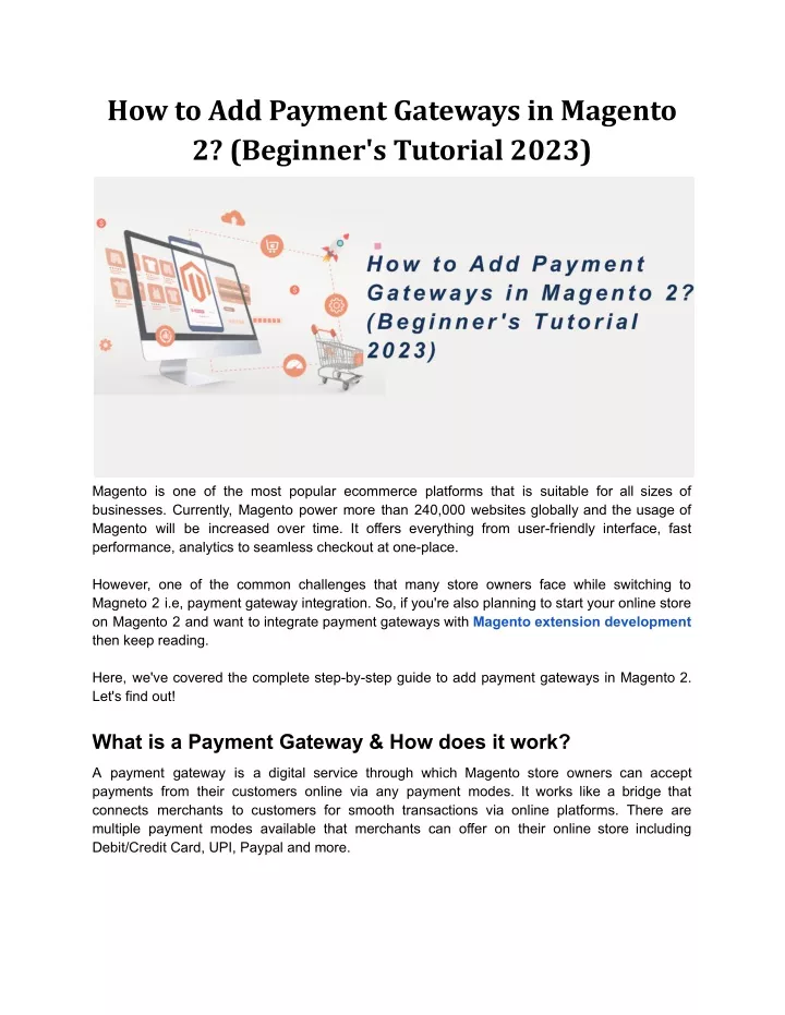 PPT - A Guide To Integrate Payment Gateways In Magento 2 Stores ...