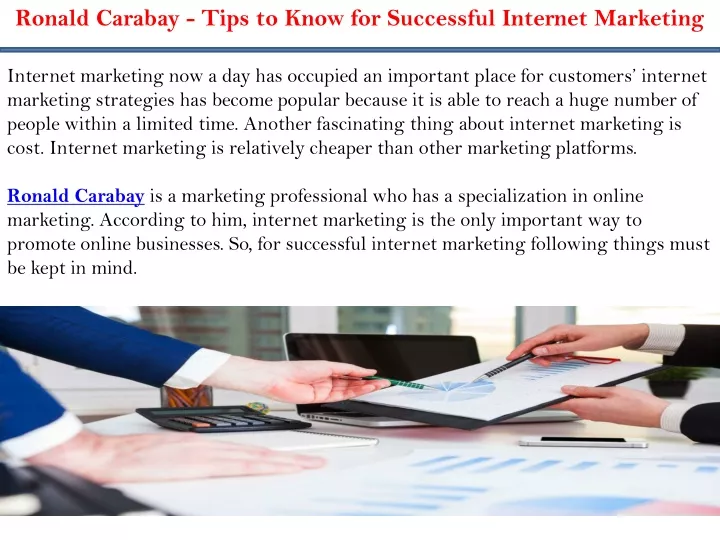 ronald carabay tips to know for successful