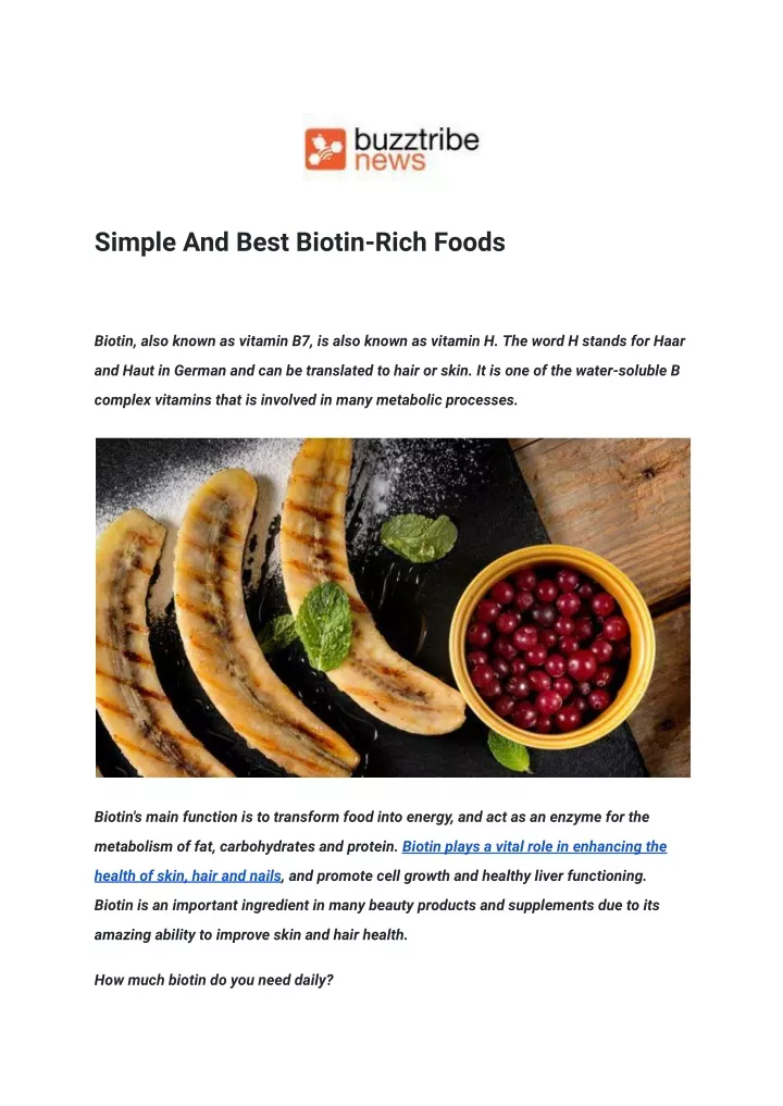 simple and best biotin rich foods